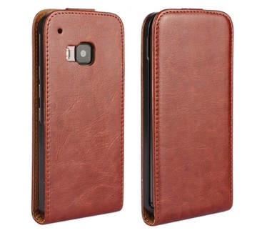 Kees Luxe Lederlook Flip Hoesje HTC One M9 - Bruin