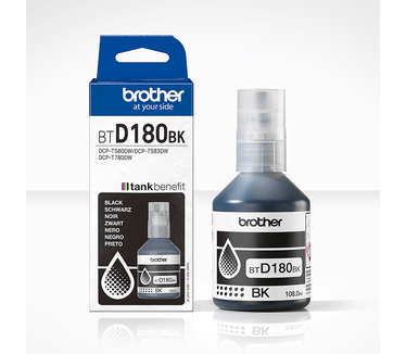 Brother BTD180BK. Soort: Origineel, Printkleuren: Zwart, Merkcompatibiliteit: . Aantal per verpakking: 1 stuk(s), Afmetingen (B x D x H): 50 x 115 x 50 mm, Breedte verpakking: 56 mm