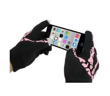 qMust Skeleton Touchscreen Handschoenen (Black/Pink)