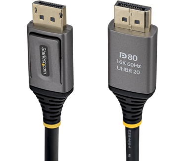 Startech.com 50cDisplayPort 2.1 Kabel, VESA Gecertificeerde DP80 DisplayPort Kabel, Ongecomprimeerde 10K/8K 60Hz, 16K 60Hz/8K 240Hz met DSC 1.2a, DP 2.1 Kabel