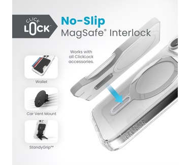 Speck Presidio Clear + ClickLock Apple iPhone 15 Pro Clear - with Microban