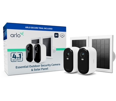 Arlo Essential 2K Outdoor 2-pack + 2 solar panelen