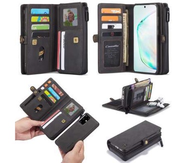 Caseme Samsung Galaxy S20 Plus Luxe Multi Portemonnee Hoesje Zwart