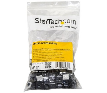 Startech.com Server rack schroeven en klemmoeren 10-32 serverkast schroeven en moeren 50 stuks