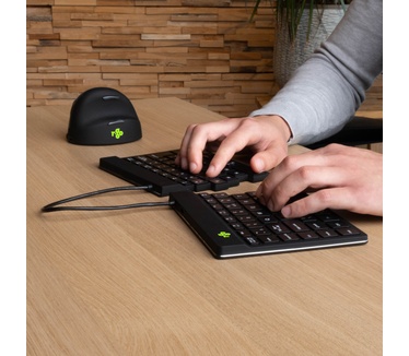 R-Go Tools Ergonomisch toetsenbord R-Go Split Break met pauzesoftware, gesplitst toetsenbord, AZERTY (FR), Bluetooth, zwart