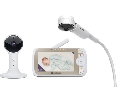 Motorola Nursery Babyfoon - VM65X Connect - Wit - Video Babyfoon - met Nursery App - 5-inch Monitor - Nachtvisie - Flexibele Wieghouder
