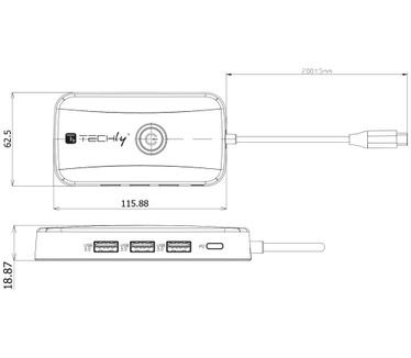 Techly IDATA USBC-HUB5WL