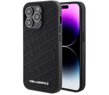 Karl Lagerfeld Quilted Pattern Case - iPhone 15 Pro Max - Zwart Zwart