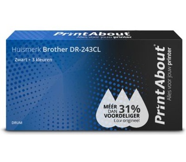 PrintAbout Huismerk Brother DR-243CL Drum Zwart + 3 kleuren
