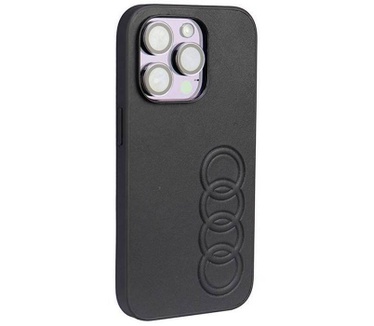 Audi Leather Back Case - Apple iPhone 14 Pro (6.1") - Zwart Zwart