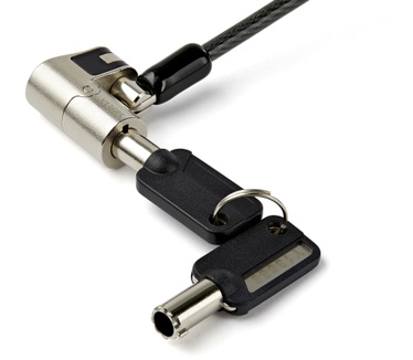 Startech.com 2m Universeel Laptop Kabelslot met Sleutel 3-in-1 Security Lock voor apparaten met K-Slot, Nano K-Slot of Noble Wedge Slot Anti-diefstal Stalen Kabelslot met sleutel