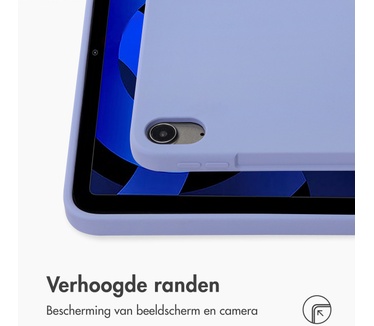 Accezz Liquid Silicone Backcover met penhouder iPad Air (2020 - 2022) - Lila