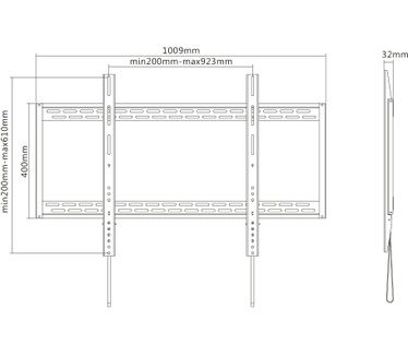 Newstar TV/Monitor Wall Mount (fixed) for 60"-100" Screen - Black