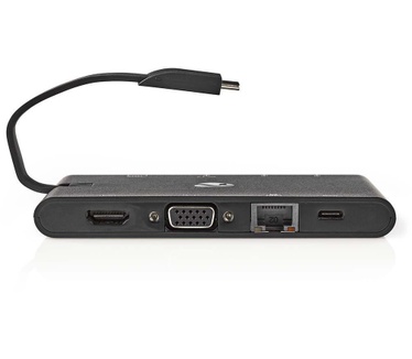 Nedis Dockingstation | USB-C | 2x USB-C / 2x USB 3.0 / VGA / HDMI / kaartlezer / Gigabit-Ethernet
