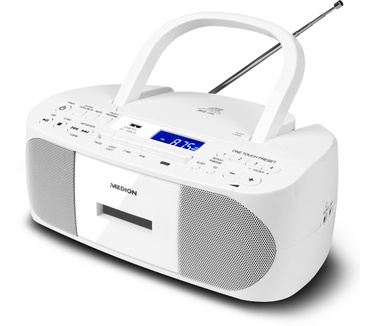 Medion LIFE ® ® E64070 Draagbare radio (MP3 CD Cassette) (Wit)