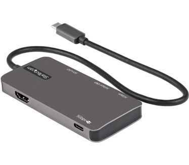 Startech.com USB C Multiport Adapter - USB-C naar 4K HDMI, 100W Power Delivery Pass-through, SD/MicroSD Slot, 3-Port USB 3.0 Hub - USB Type-C Mini Dock - Lange (30cm) Kabel