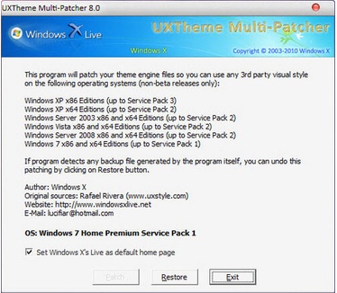Uxtheme Multi-patcher 8.0 screenshot (481 pix)