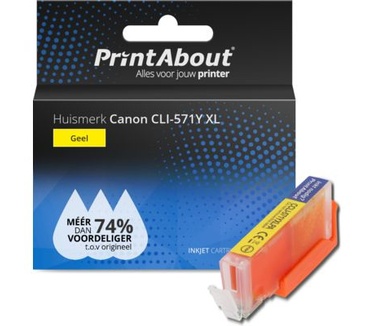 PrintAbout Huismerk Canon CLI-571Y XL Inktcartridge Geel Hoge capaciteit