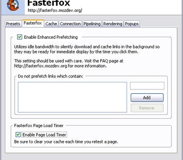 Fasterfox 1.0.0 screenshot