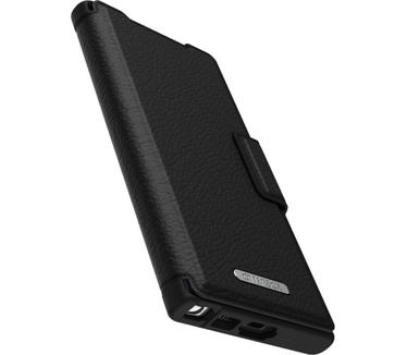 Otterbox OtterBox Strada-hoesje voor Galaxy S23 Ultra , schokbestendig, valbestendig, lederen folio met kaarthouder, 3x getest volgens militaire standaard, Zwart, Geen retailverpakking