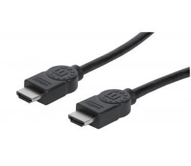 Manhattan HDMI kabel 4K@30Hz, 2 m, geschikt voor alle 1080p-resoluties en de meeste 4K-resoluties (controleer de 4K-specificaties van uw systeem om er zeker van te zijn), mannelijk naar mannelijk, zwart, levenslange garantie, equivalent HDMM2M