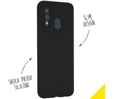 Accezz Liquid Silicone Backcover Samsung Galaxy A40 - Zwart (Galaxy A40) Zwart