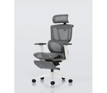 FlexiSpot Ergonomische bureaustoel C7, met voetensteun, Wit frame