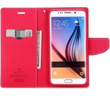 Mercury Fancy Diary WalletCase - Samsung Galaxy S6 Edge - Roze Roze