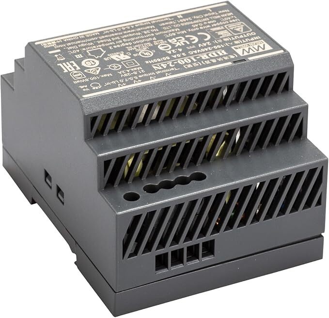 Mean Well HDR-100-24N din rail voeding, 24V, 2.4A, 108W - bovenzijde