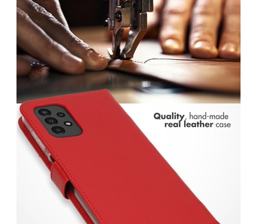 Selencia Echt Lederen Bookcase Samsung Galaxy A13 (4G) - Rood