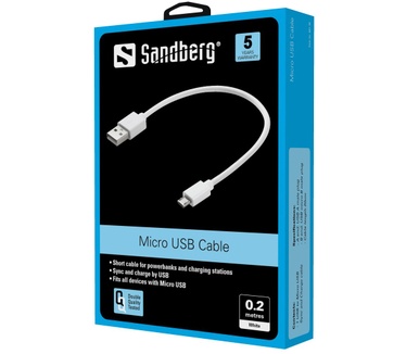 Sandberg MicroUSB Sync/ChargeCable 0.2m