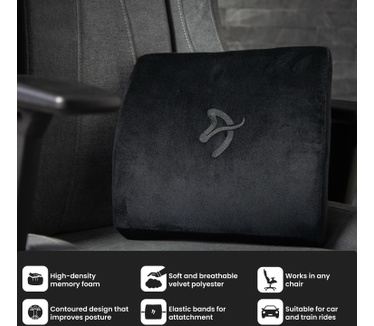 Arozzi Lumbar Support - Black Velour