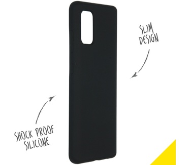 Accezz Liquid Silicone Backcover Samsung Galaxy A41 - Zwart (Galaxy A41) Zwart