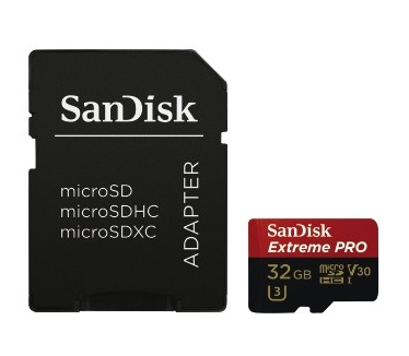 Sandisk 32 GB MicroSDHC Extreme Pro C10 95MB V30 UHS-I