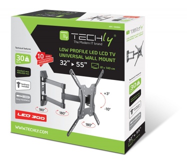 Techly 32-55" Universal LCD TV Wall Mount Bracket Black