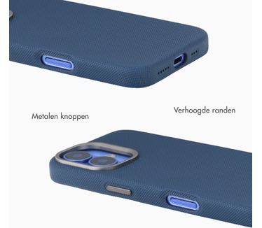 Accezz Mesh Backcover met MagSafe voor de Apple iPhone 16 - Donkerblauw