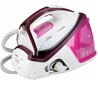 Bosch TDS4020, Serie 4. Vermogen van strijkijzer: 2400 W, Maximale stoomdruk: 5,5 bar, Capaciteit watertank: 1,4 l. AC invoer voltage: 220 - 240 V, AC invoer frequentie: 50 - 60 Hz. Snoerlengte: 1,8 m. Gewicht: 3,4 kg. Gewicht verpakking: 3,6 kg