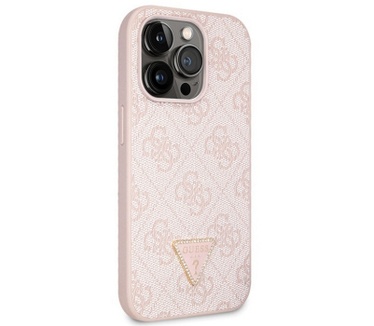 Guess 4G Triangle Crossbody Case - iPhone 14 Pro (6.1") - Roze Roze