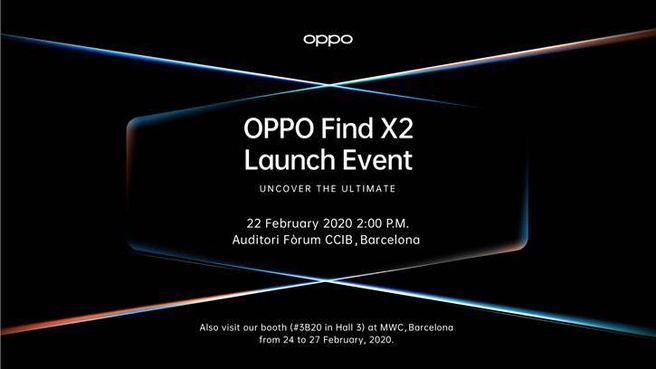 Oppo Find X2-uitnodiging voor MWC 2020