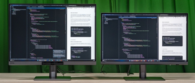 BenQ RD280UG naast 27"-monitor