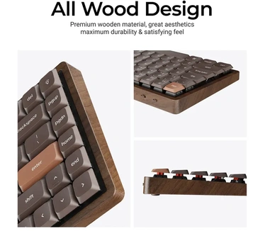 Keychron K3 Max QMK Wireless Custom Mechanical Keyboard - All-Wood Special Edition