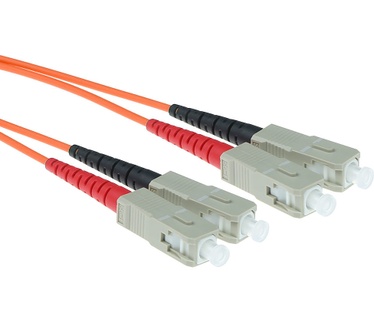 ACT 0,5 meter LSZH Multimode 50/125 OM2 glasvezel patchkabel duplex met SC connectoren Oranje