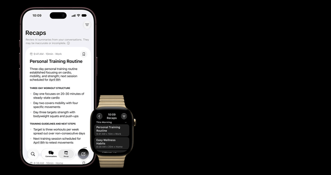 De nieuwe Siri-app met samengevatte transcriptie. Bron: Apple