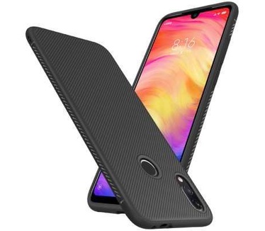 qMust Xiaomi Redmi Note 7 Texture TPU Case - Zwart