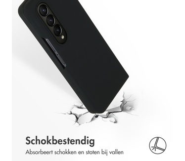 Accezz Liquid Silicone Backcover Samsung Galaxy Z Fold 4 - Zwart