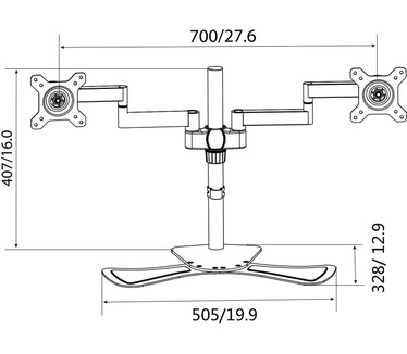 V7 Dual Swivel Desk Stand Mount (DS1FSD-1E)