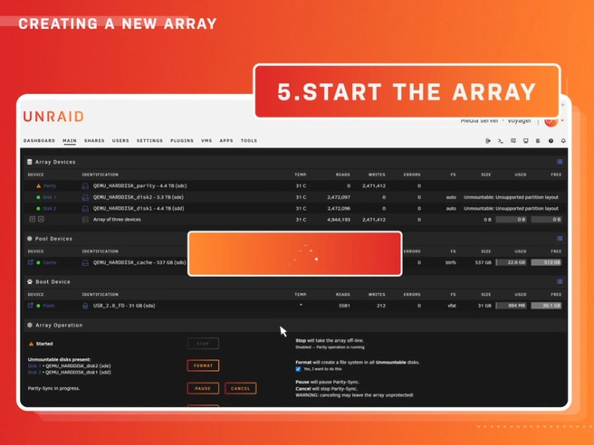 Unraid storage array