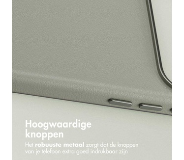 Accezz MagSafe Leather Backcover voor de Apple iPhone 18 Pro Max / 17 Pro Max - Light Grey