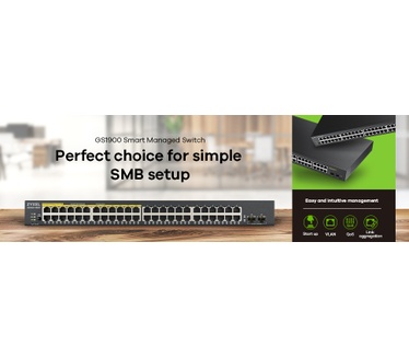ZyXEL Zyxel GS1900-48 v2, 48-port GbE L2 Smart Switch, rackmount