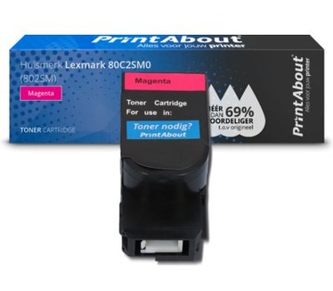 PrintAbout Huismerk Lexmark 80C2SM0 (802SM) Toner Magenta